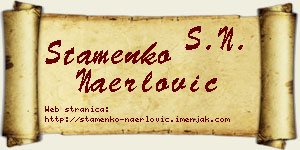 Stamenko Naerlović vizit kartica